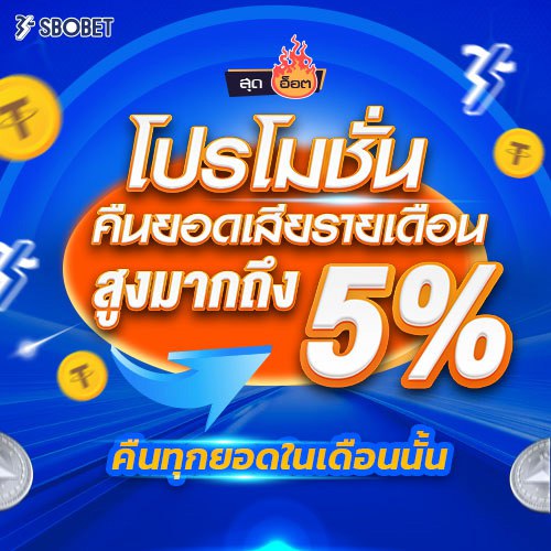 โปรโมชั่นคืนยอดเสียรายเดือน 5%